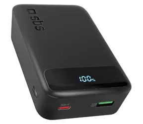 SBS Powerbank Compact 20.000 mAh schwarz / Leistungsabgabe 20 W / USB-C / USB-A