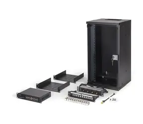 Digitus 10" Netzwerk-Kit 12U schwarz / Netzwerk-Kit / Switch 16 Port / Patchpanel 12 Port / IP20