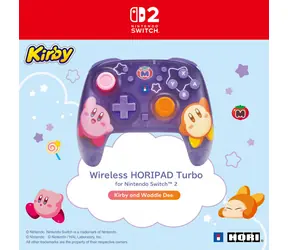 HORI Wireless HORIPAD Turbo (Kirby Waddle Dee) / Controller für Nintendo Switch 2 / kabellos / TMR-Sticks / 10 Stunden Akkulaufzeit