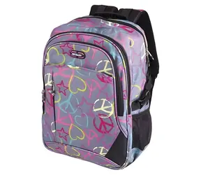Easy lila Rucksack mit Aufdruck und reflektierenden Elementen / Schulrucksack / 20 l