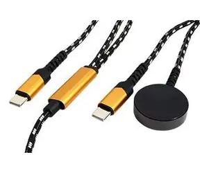 Roline USB-C - USB-C-Kabel mit Ladepad für Apple Watch / Ladekabel / 60 W / Ladepad 15 W / 1,2 m