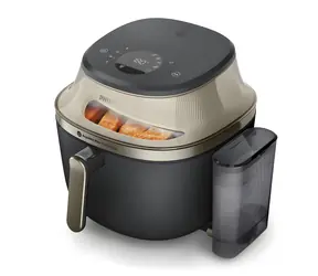 Philips NA543/00 schwarz-gold / Heißluftfritteuse / 2000 W / 7,2 l Fassungsvermögen / 12 Programme / Rapid Air