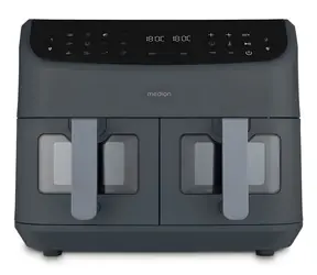 Medion Life P20 MD11760 grau / Doppel-Heißluftfritteuse / 2 x 4,35 l / 2600 W / Touchscreen / 50-200 °C