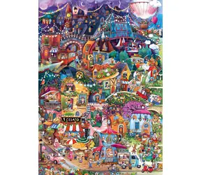 HEYE Puzzle Happy Town: Guten Abend / 1000 Teile / 50 x 70 cm