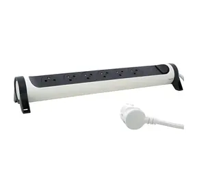 Verlängerungskabel 6x Steckdose weiß-schwarz / Verlängerungskabel / 2P+Z / 1,5 m