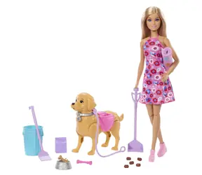 Mattel Barbie-Puppe mit Hund beim Spaziergang / ab 3 Jahren