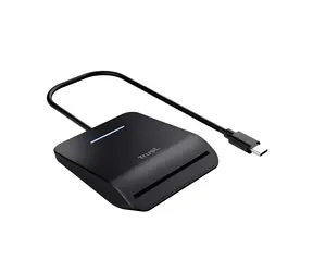 Trust Primo Schwarz / Smartcard-Lesegerät / USB-C / 1 m Kabel / 5 Jahre Garantie