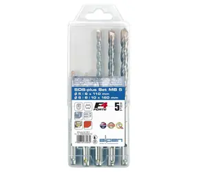 Alpen-Maykestag F4 MB5 SDS+ / Beton- und Mauerwerksbohrer-Set / 5-6x110 mm / 6-8-10x160 mm