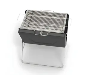 UG Grill X6-8 schwarz / Tragbarer Koffergrill / Holzkohle / Zusammenklappbar