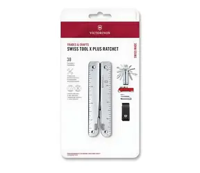 VICTORINOX Swiss Tool X PLUS Ratschen-Multitool silber / Mit Ratsche / Blisterverpackung / Stahl