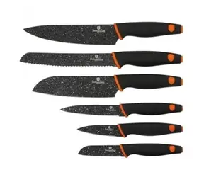BERLINGERHAUS Granit Diamond BH-2111 schwarz / Messerset / 6-teilig