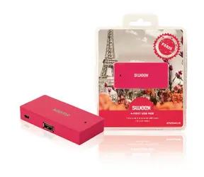Sweex Paris Fuchsia / USB-Hub / 4 Anschlüsse