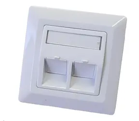 Lexi-net Steckdose, unbestückt, universell, 2 Port, 80 x 80 mm, weiß / Steckdose / 2 Ports / Keystone KSL, TA / Metallgehäuse