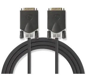 Nedis DVI-D 24+1 - DVI-D 24+1 2 m anthrazit / Kabel / vergoldete Anschlüsse (GOLD)