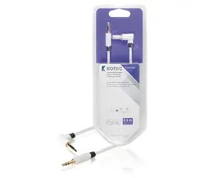 König KNM22600W05 weiß / Audiokabel / 3,5-mm-Klinkenstecker - 3,5-mm-Klinkenstecker abgewinkelt / Stereo / 0,5 m