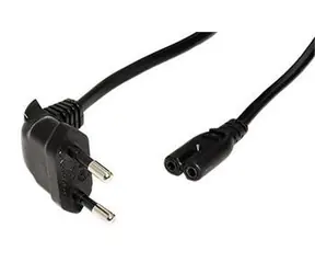 OEM CEE 7/16(M) 90° - IEC320 C7 schwarz / Stromkabel / abgewinkelt / 2-polig / 1,8 m