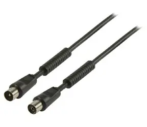 Valueline Koaxialkabel schwarz / Kabel / IEC (Koax) Stecker - Buchse / 5 m / 100 dB