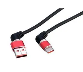 Roline USB-Kabel USB-A(M) - USB-C(M), abgewinkelt, drehbar, beleuchtet / Kabel / USB 2.0 / 60 W / 1 m