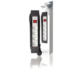 König KNES430E1PRO schwarz / Steckdosenleiste / 4X 230V / 3 m / mit Schalter
