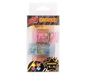 Easy , dekorative Glitzerherzen und -sterne / 4 Neonfarben / 4X 8 g