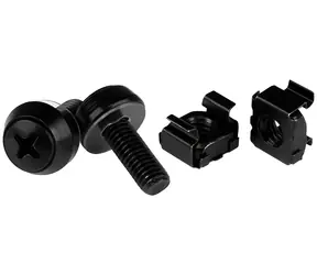 StarTech Schrauben und Käfigmuttern M6 12 mm schwarz / Rack-Montagesatz / 50 Stück