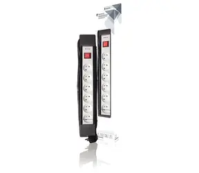 König KNES630E1PRO schwarz / Verlängerungskabel / 6 Steckdosen / 3 m / mit Schalter