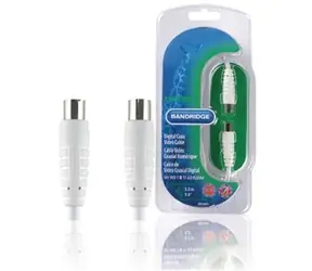 Bandridge Koaxialkabel, Koaxialstecker - Koaxialbuchse, weiß / Kabel / 3 m / 100 dB