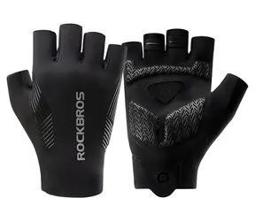 Rockbros Fahrradhandschuhe mit kurzen Fingern, schwarz / Größe M / Frühling-Sommer-Herbst