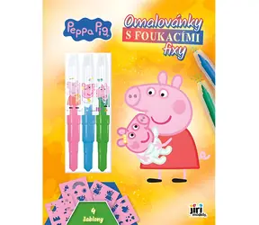 JIRI MODELS Malbuch mit Pustestiften Peppa Pig / 16 Seiten / 3 Stifte / 4 Schablonen