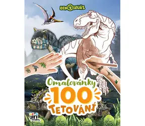 JIRI MODELS Malbuch mit Tattoos Dinosaurier / A4 / 24 Seiten / 100 Tattoos