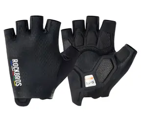 Rockbros TLS004 ROAD TO SKY schwarz, Größe M / Fahrradhandschuhe / Kurzfingerig / Stoßdämpfung