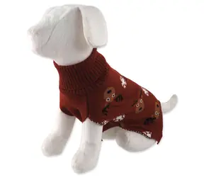 Hundepullover Wintergeschichte braun XL / Acryl / Für große Hunde / Winter