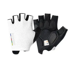 Rockbros TLS004 ROAD TO SKY weiß / Fahrradhandschuhe / Kurze Finger / Stoßdämpfend / Größe S