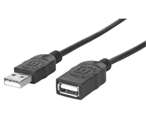 Manhattan Kabel USB 2.0 A-A černý / Prodlužovací kabel / 1,8 m / 480 Mbit/s