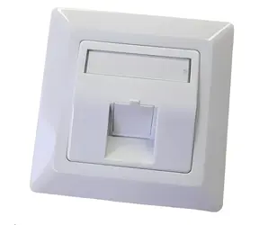 Lexi-net -Steckdose, unbestückt, universell, 1 Port , 80x80, weiß / Datensteckdose / Metallgehäuse / für Keystone KSL, TA