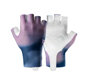 Rockbros S389 lila / Kurze Fahrradhandschuhe / Damen / Stoßdämpfend / Größe L