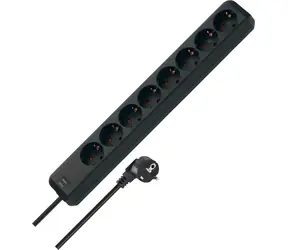 Brennenstuhl Eco-Line schwarz / Verlängerungskabel / 8-fach Steckdose / 5 m / H05VV-F 3G1.5