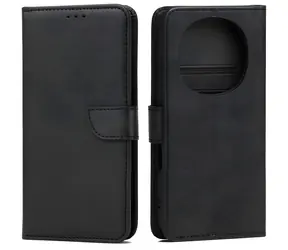 Marv Wallet Case für Honor Magic 8, schwarz / Hülle / Brieftasche mit Kartenfach / Kunstleder