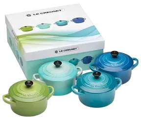 Le Creuset Steingut-Auflaufformen Ozean / Backformen / 4 Stück / 10 x 5 cm
