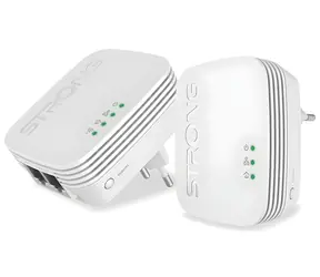Strong WF 600 DUO MINI weiß / Powerline-Adapter-Set / Powerline 600 Mbit/s / Wi-Fi 300 Mbit/s / 2x LAN