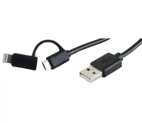 SCONN 2-in-1 USB-A auf Micro-USB + Lightning / Datenkabel / 1,0 m