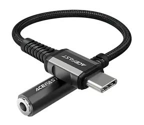 Acefast C1-07 USB-C (M) - 3,5-mm-Klinkenbuchse (F) 18 cm schwarz / Audioadapter / DAC / AUX