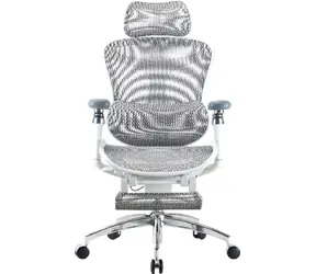 Sihoo Doro C300 Pro weiß / Bürostuhl / Netzgewebe / mit Fußstütze / verstellbare Armlehnen
