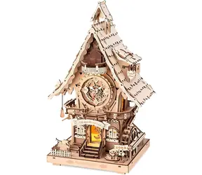 Robotime Rokr 3D Holzpuzzle Kuckucksuhr / ab 14 Jahren / 435 Teile / Schwierigkeitsgrad: hoch