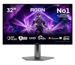 31,5" AOC AG326UZD2 Schwarz / Monitor / QD-OLED / 3840 x 2160 / 240 Hz / HDMI + DP + USB-C 65 W