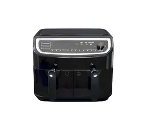 Gastronoma 18290006 schwarz / Heißluftfritteuse / 2 x 4,5 l / PFAS-frei / 50-200 °C / 12 Programme