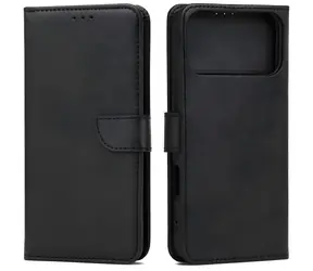 Marv Wallet Case für Apple iPhone 18 Pro, schwarz / Brieftaschenhülle / Öko-Leder / Magnetverschluss
