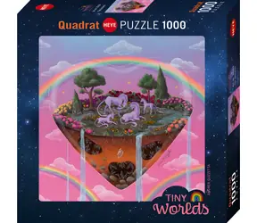 HEYE Puzzle Tiny Worlds: Einhörner / Quadratisch / 1000 Teile / 56 × 56 cm