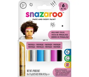 SNAZAROO Fantasy-Farbstift-Set / Gesichts- und Körperbemalung / 6 Stück