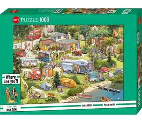 HEYE Puzzle Camping / Such- und Findspiel / 1000 Teile / 70 x 50 cm